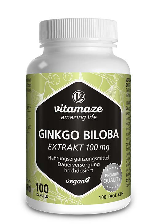 Ginkgo Biloba 100 mg Extrakt, hochdosiert