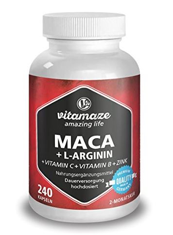 Maca 4000 hochdosiert + L-Arginin + Vitamine + Zink