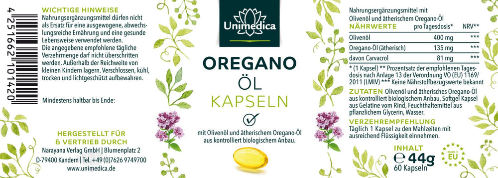 Bio Oregano-Öl - 135 mg - Softgelkapseln